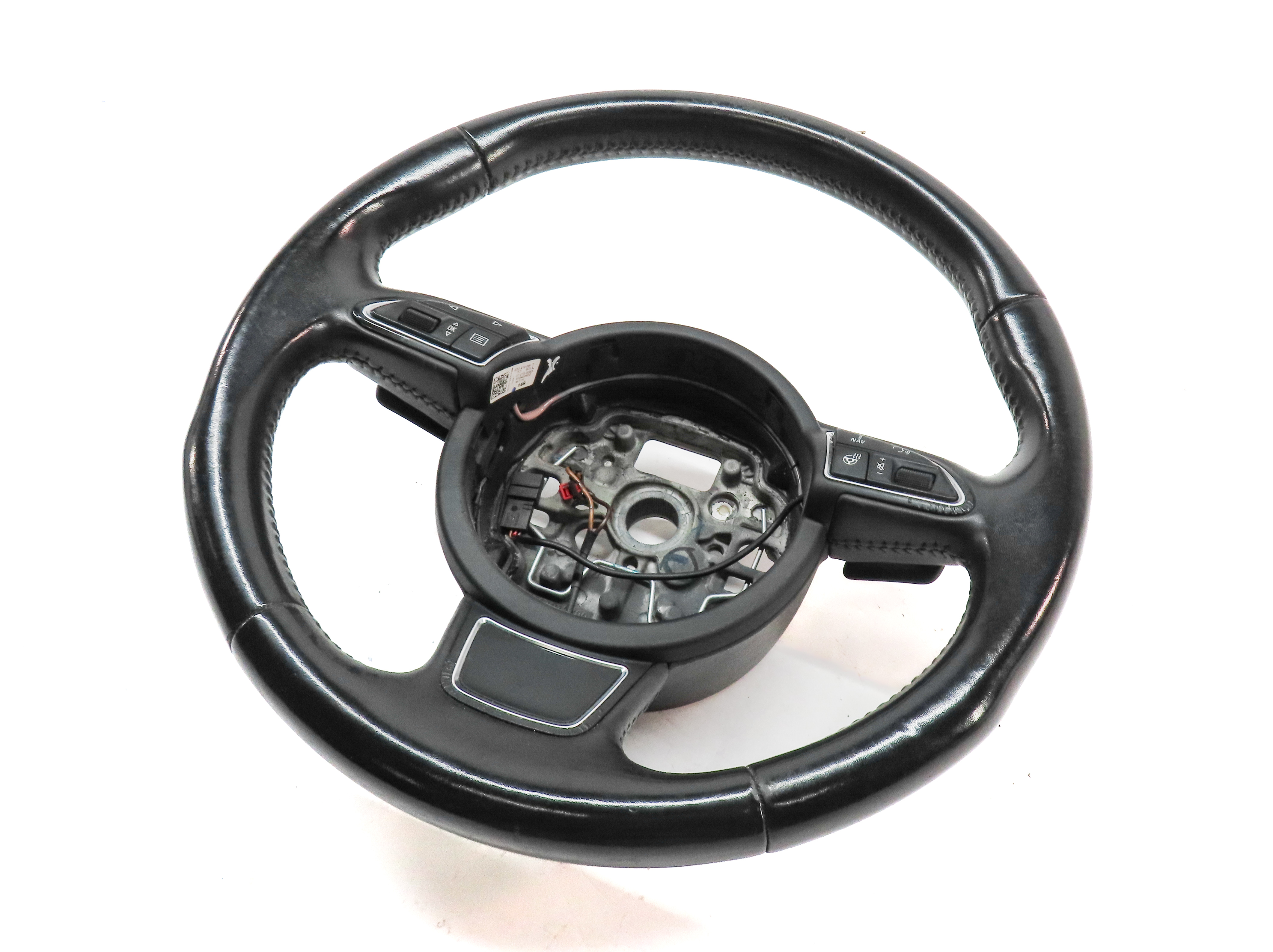 2012-2018 AUDI A6 A7 S6 S7 C7 4G8 3-SPOKE HEATED TIPTRONIC STEERING WHEEL(Black) — exact item pictured